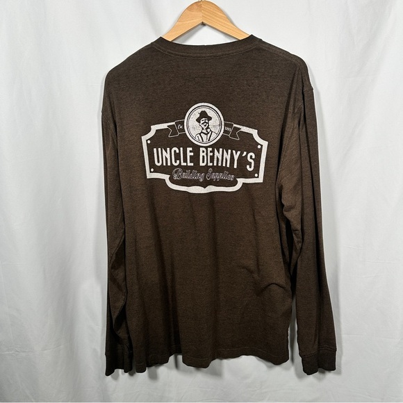 Carhartt Loose Fit Long Sleeve Pocket Tee Heather Brown Size M Workwear Graphic - Picture 10 of 12